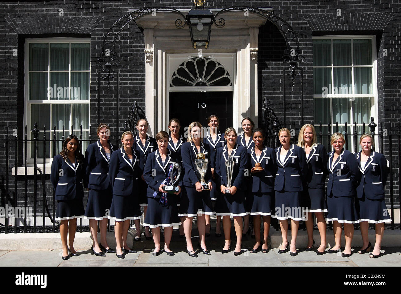 Gordon Brown holds a reception for the England women's cricket team Stock Photo