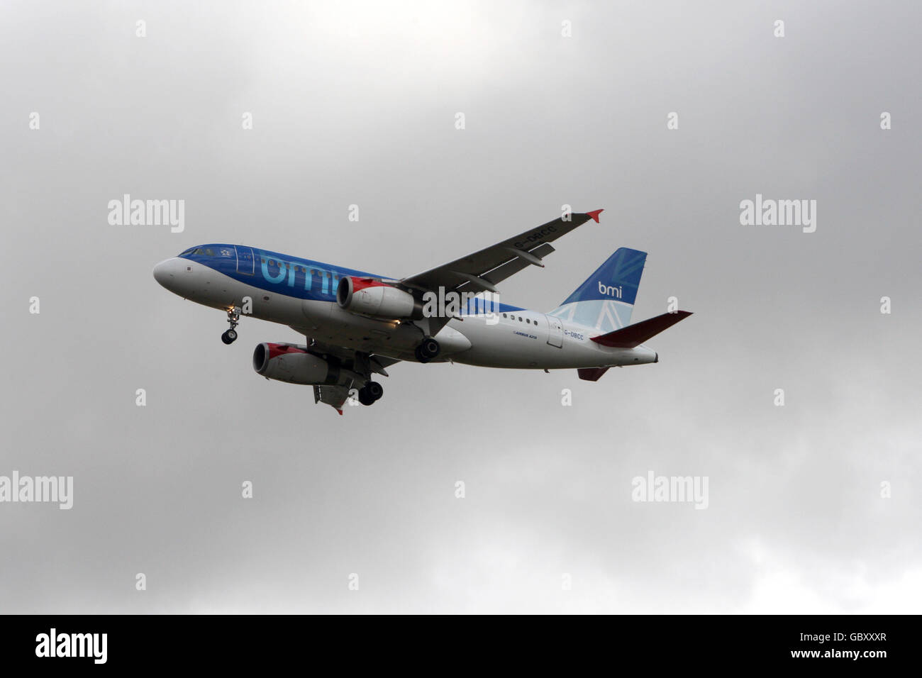 A BMI Airbus 319 plane lands at Heathrow Airport, Middlesex. PRESS ASSOCIATION Photo. Picture date: Monday July 20th 2009. Photo Credit should read: Steve Parsons/PA Wire Stock Photo