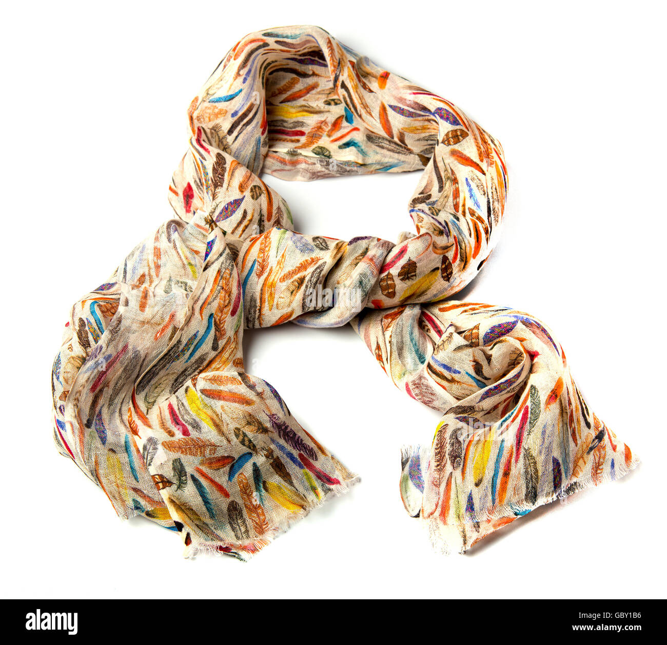 colored linen scarf Stock Photo