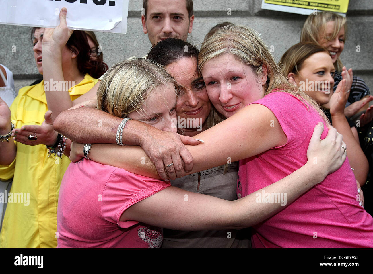 Thomas Cook Protest Freed thomas cook workers outside the four courts hi-res stock ...
