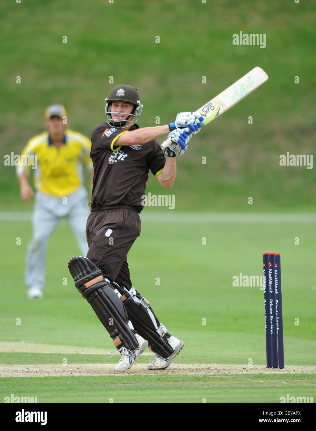 Cricket - NatWest Pro40 League 2009 - Division Two - Surrey v Derbyshire - Whitgift School. Surrey's Michael Brown Stock Photo