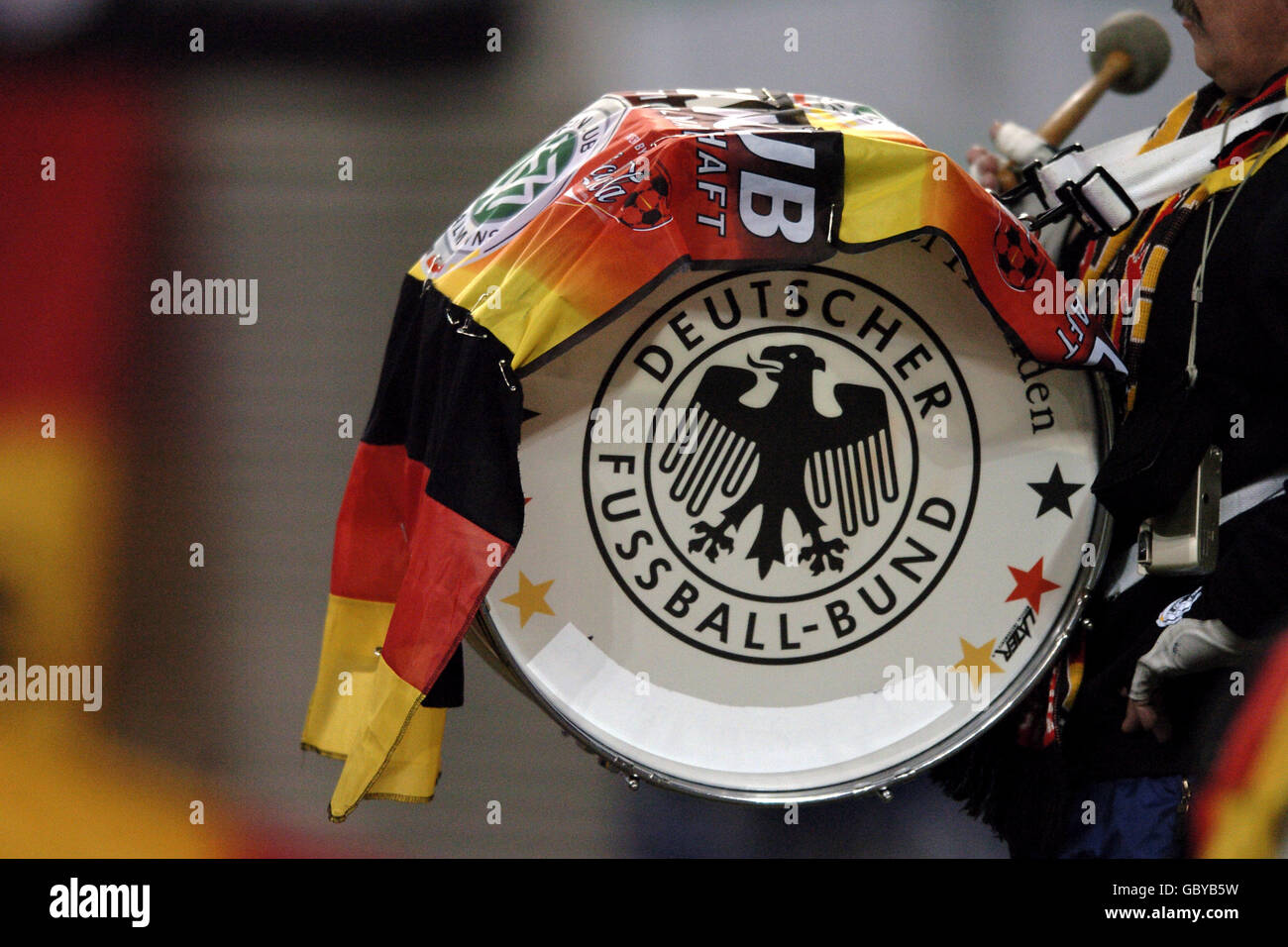 Soccer International Friendly Germany v Cameroon. A Germany fan drums his support for the