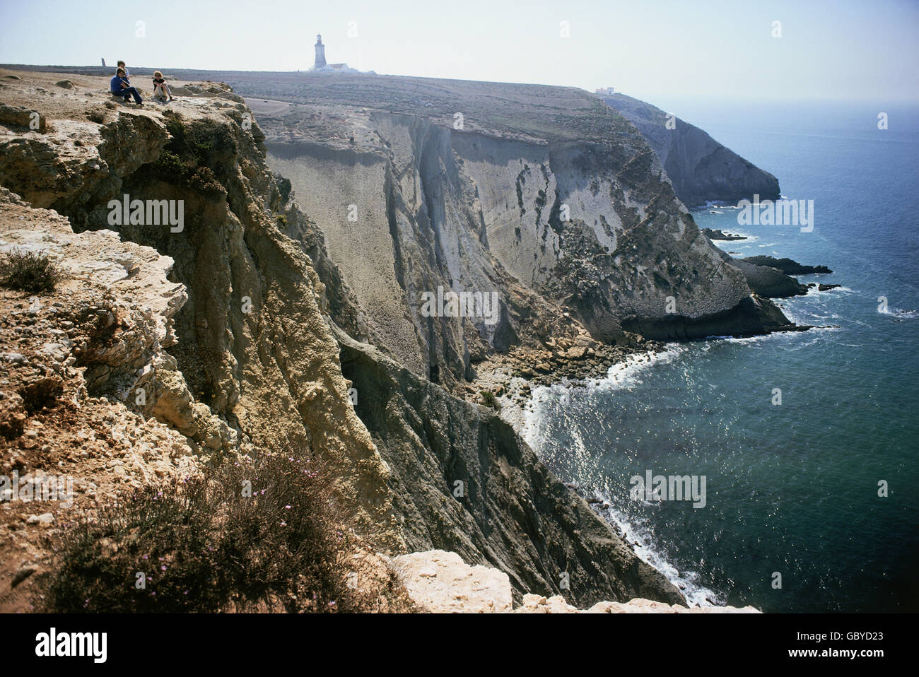 geography / travel, Portugal, Cabo de Espichel, coastline with cliffs and the end of Serra da Arrabida, 1975, Additional-Rights-Clearences-Not Available Stock Photo