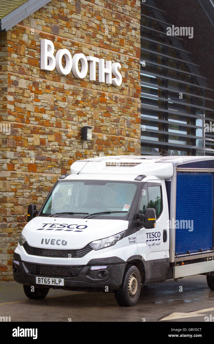 Tesco Home Delivery Iveco Van, food truck at Booths Supermarket in