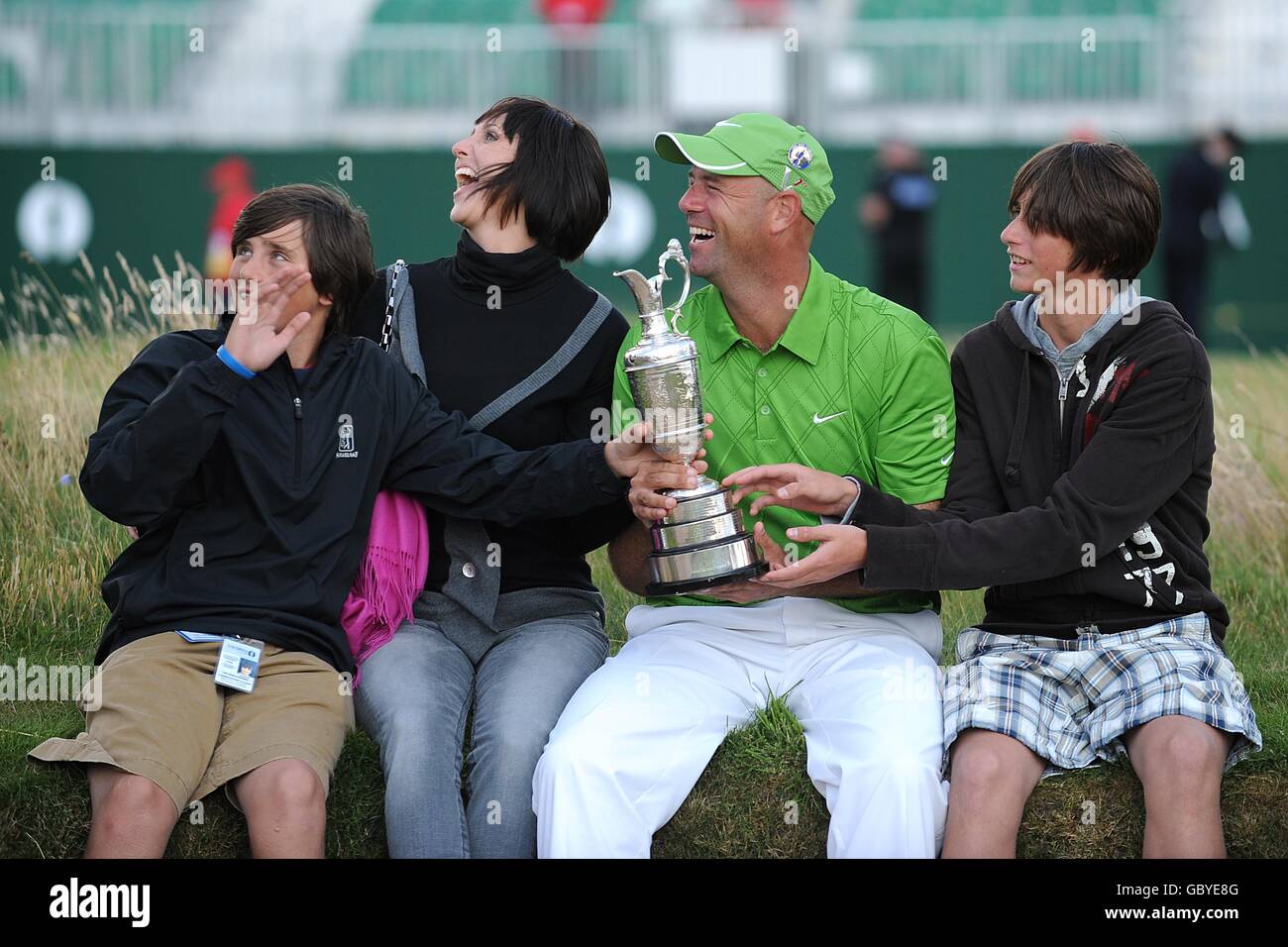 Usas stewart cink 2nd right family l r reagan hires stock photography