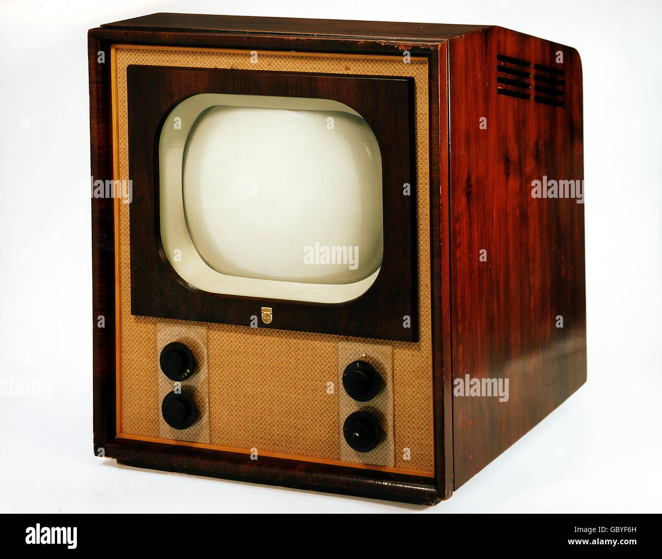 broadcast, television, Philips TX 500, 1951, 1950s, 50s, 20th century, historic, historical, W.M. Weber collection, television set, TV set, TV, television sets, TV sets, TVs, home electronics, consumer electronics, entertainment electronics, home entertainment, chest, electric, electrical device, devices, Additional-Rights-Clearences-Not Available Stock Photo