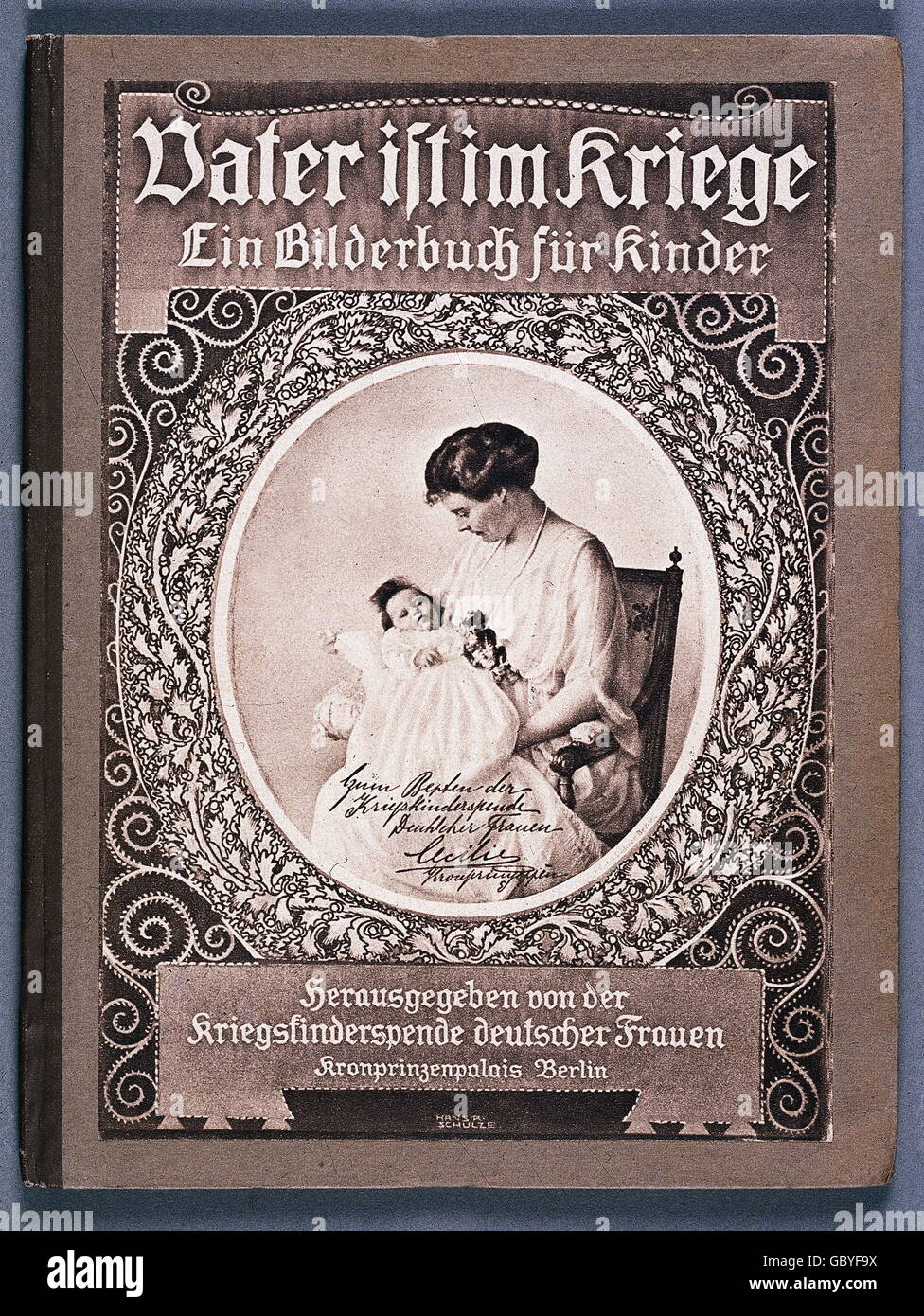 geography / travel, Germany, politics, propaganda, children's book 'Vater ist im Kriege', published by the war baby aid of German women, First World War / WWI, 1914 - 1918, Additional-Rights-Clearences-Not Available Stock Photo
