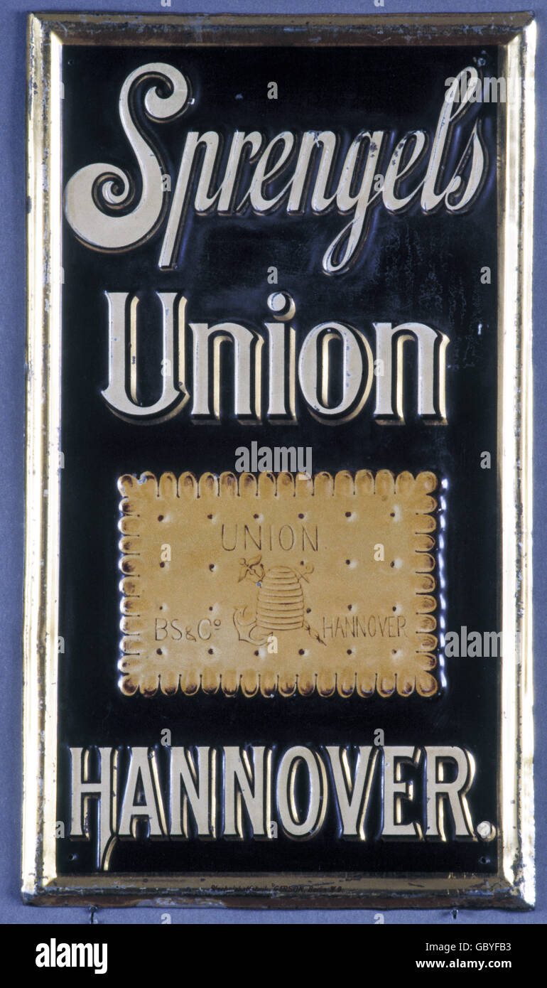 advertising, food, billboard for 'Sprengels Union' cookies, Hannover, not later than 1920s, Additional-Rights-Clearences-Not Available Stock Photo