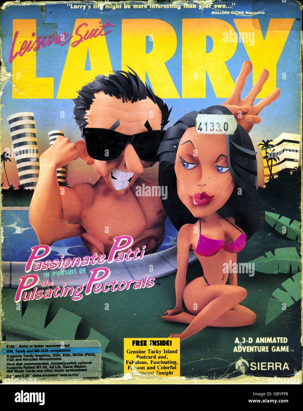 computing / electronics, software, computer games, 'Leisure Suit Larry', 3-D animated, by Sierra, cover, circa 1990, Additional-Rights-Clearences-Not Available Stock Photo