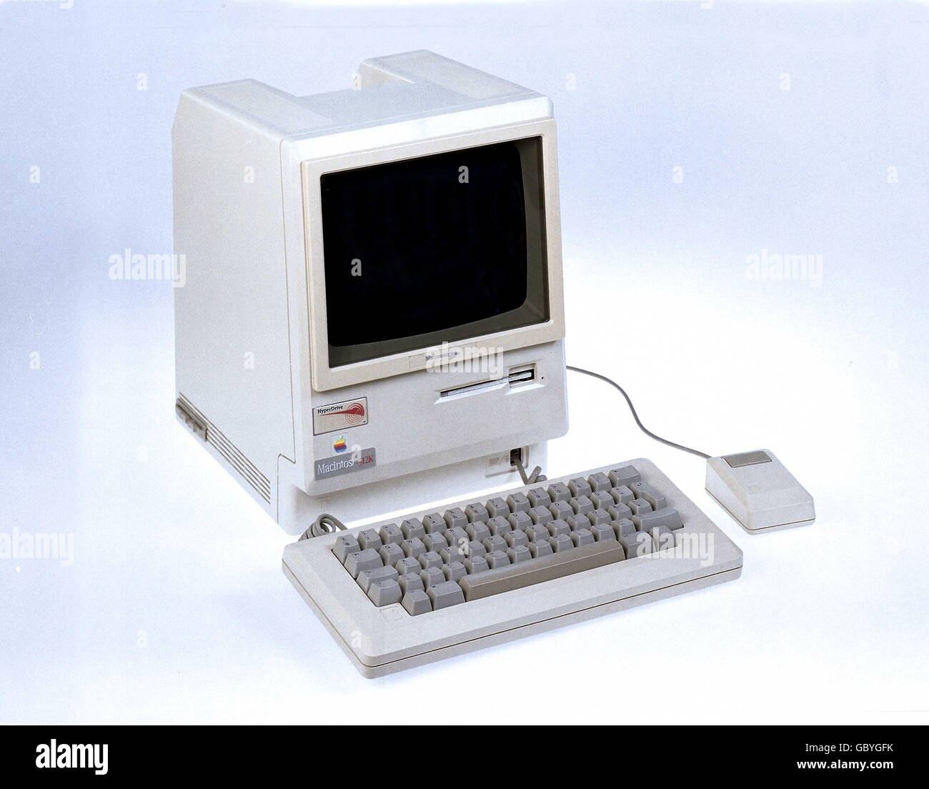 inventions, electronics, computer, Apple Macintosh 512 k with integrated monitor and 3,5' disk drive, keyboard, mouse, USA, 1984, Additional-Rights-Clearences-Not Available Stock Photo