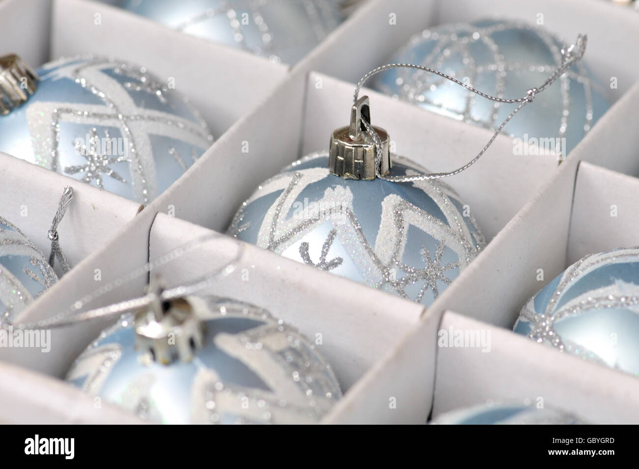 Christmas balls for sale at Santa Llúcia Christmas market, Barcelona