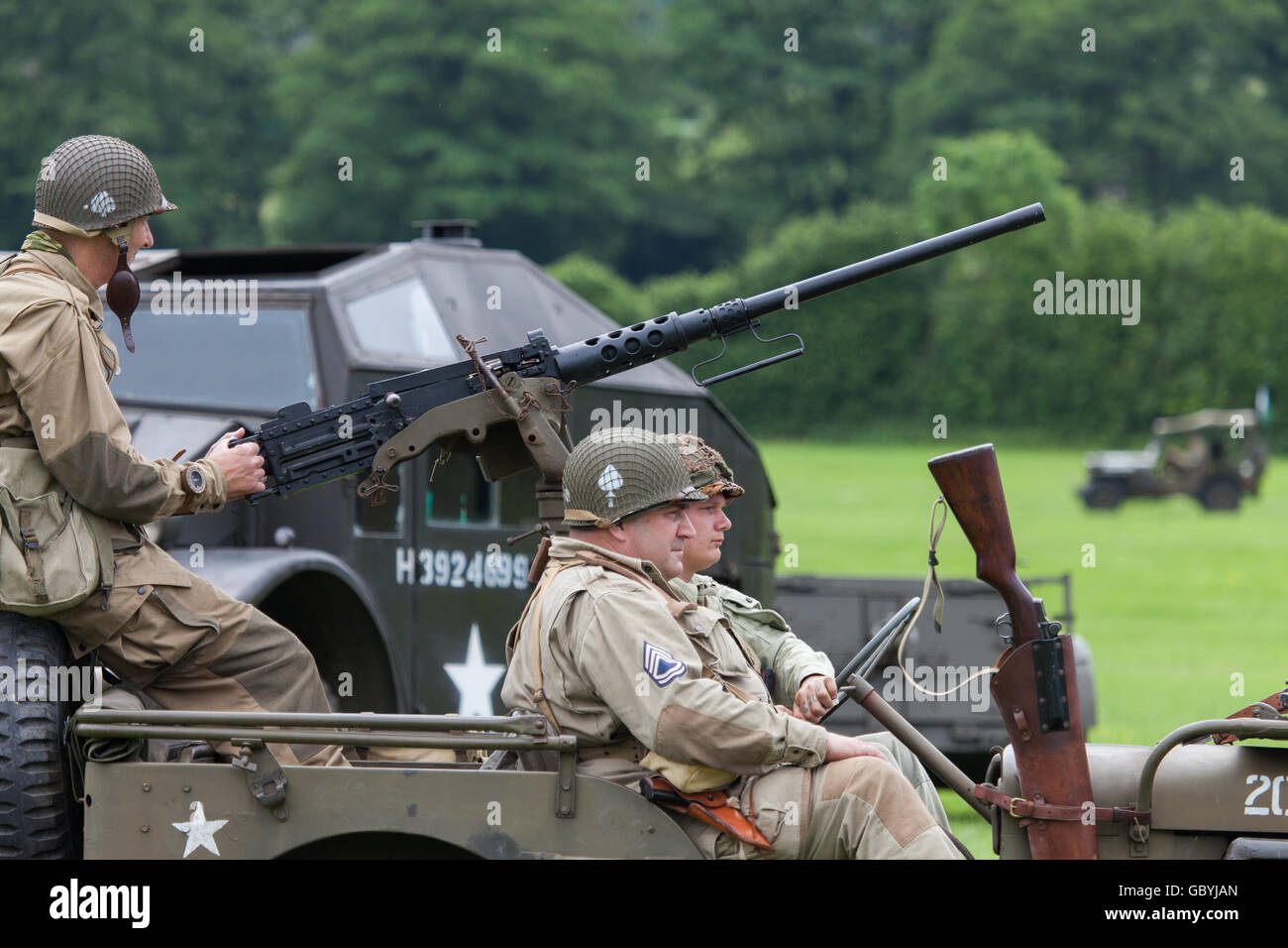 Re-enactors at a World War 2 Weekend in a army Jeep Stock Photo - Alamy