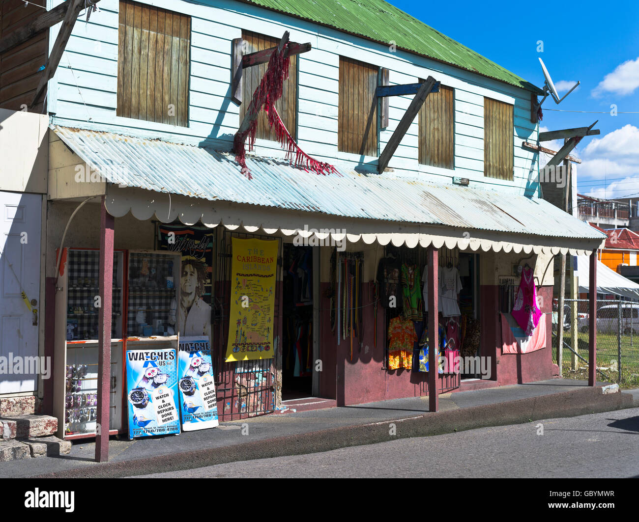 dh St Johns ANTIGUA CARIBBEAN Caribbean shop front Stock Photo