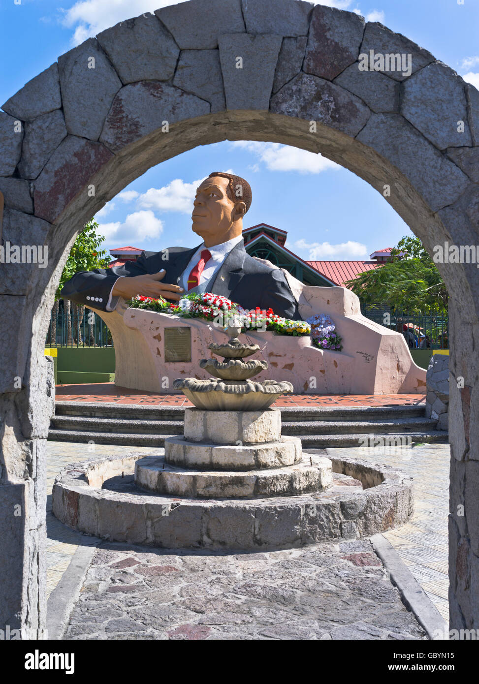 dh St Johns ANTIGUA CARIBBEAN Statue of Sir Vere Cornwall Bird first prime minister of Antigua Barbuda Stock Photo