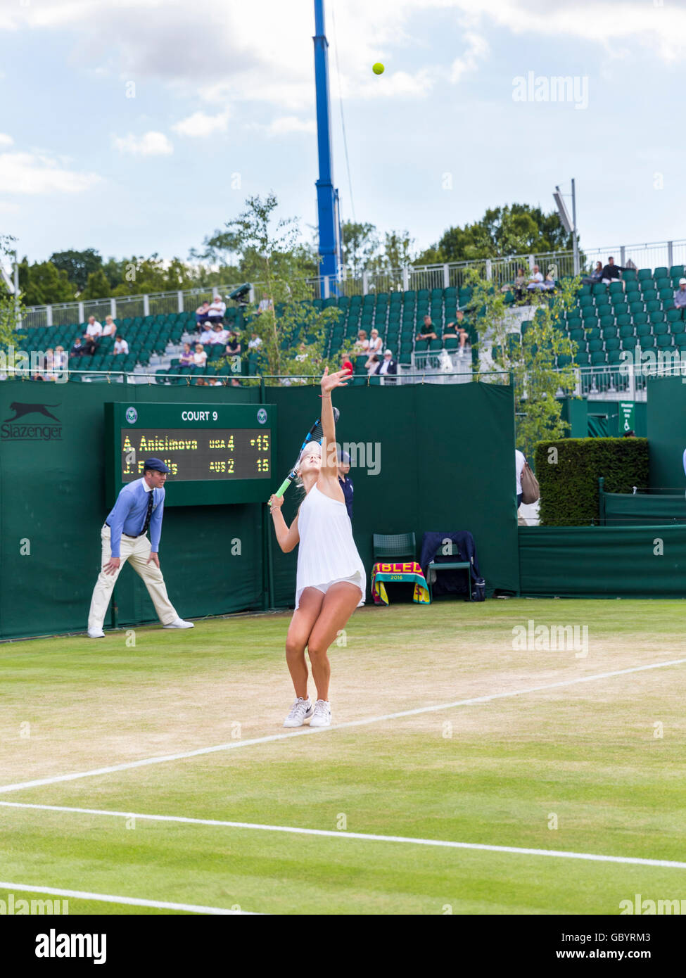 Amanda Anisimova, American junior tennis player, at the Wimbledon Championships 2016 Stock Photo