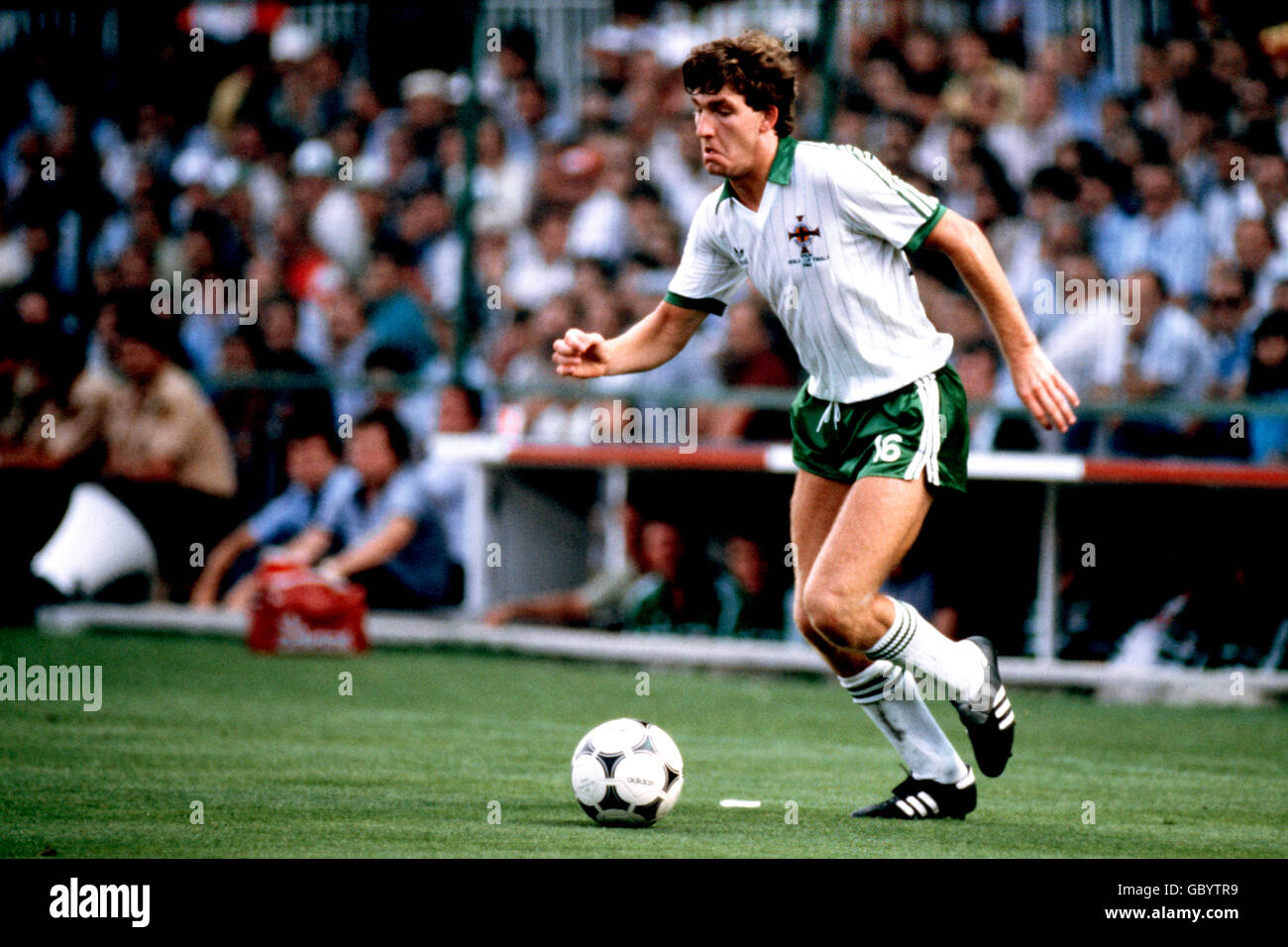 Soccer - World Cup Spain 1982 - Group E - Northern Ireland v Yugoslavia. Norman Whiteside, Northern Ireland Stock Photo
