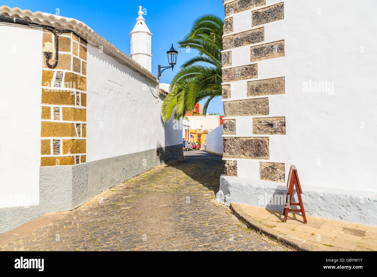 Street in old town of Garachico, Tenerife, Canary Islands, Spain Stock Photo