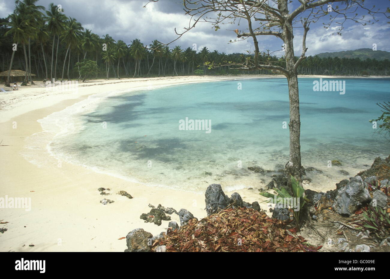 Die Strandlandschaft bei Las Terrenas auf der Halbinsel Samana an der Karibik in der Dominikanische Republik. (KEYSTONE/Urs Flu Stock Photo