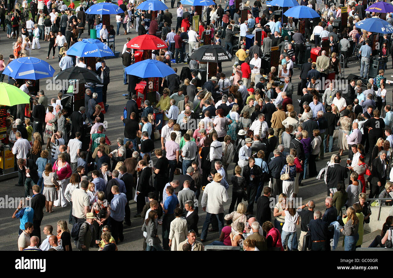 General view of the bookmakers at sandown park hi-res stock photography ...
