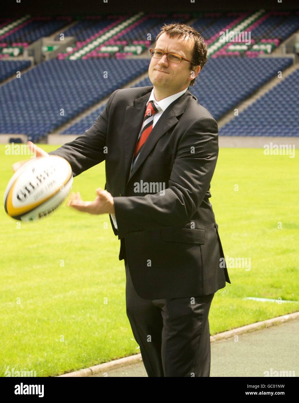 Edinburgh Rugby Chief Executive Nic Cartwright during the Scottish Rugby Union announcement at Murrayfield Stadium, Edinburgh. Stock Photo