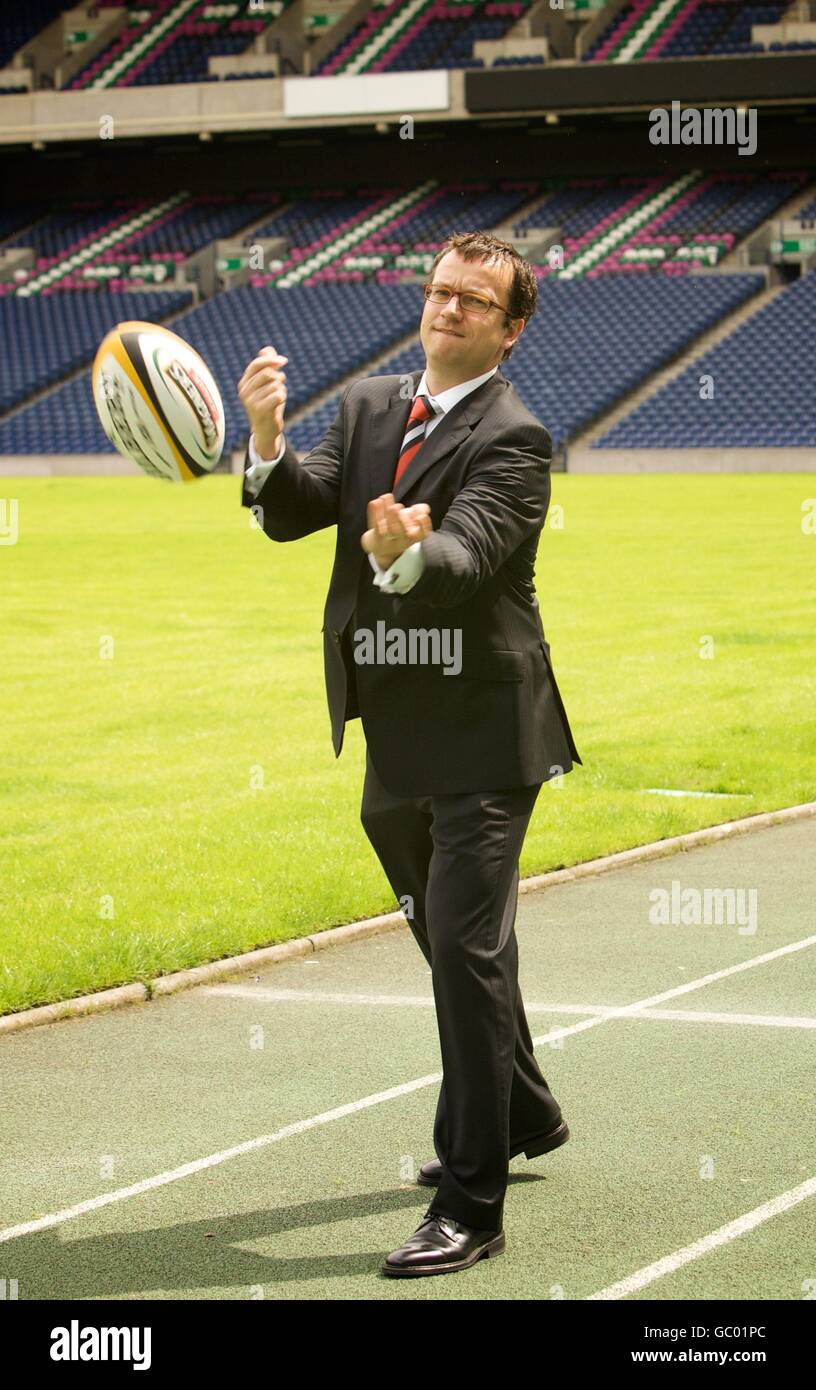 Edinburgh Rugby Chief Executive Nic Cartwright during the Scottish Rugby Union announcement at Murrayfield Stadium, Edinburgh. Stock Photo