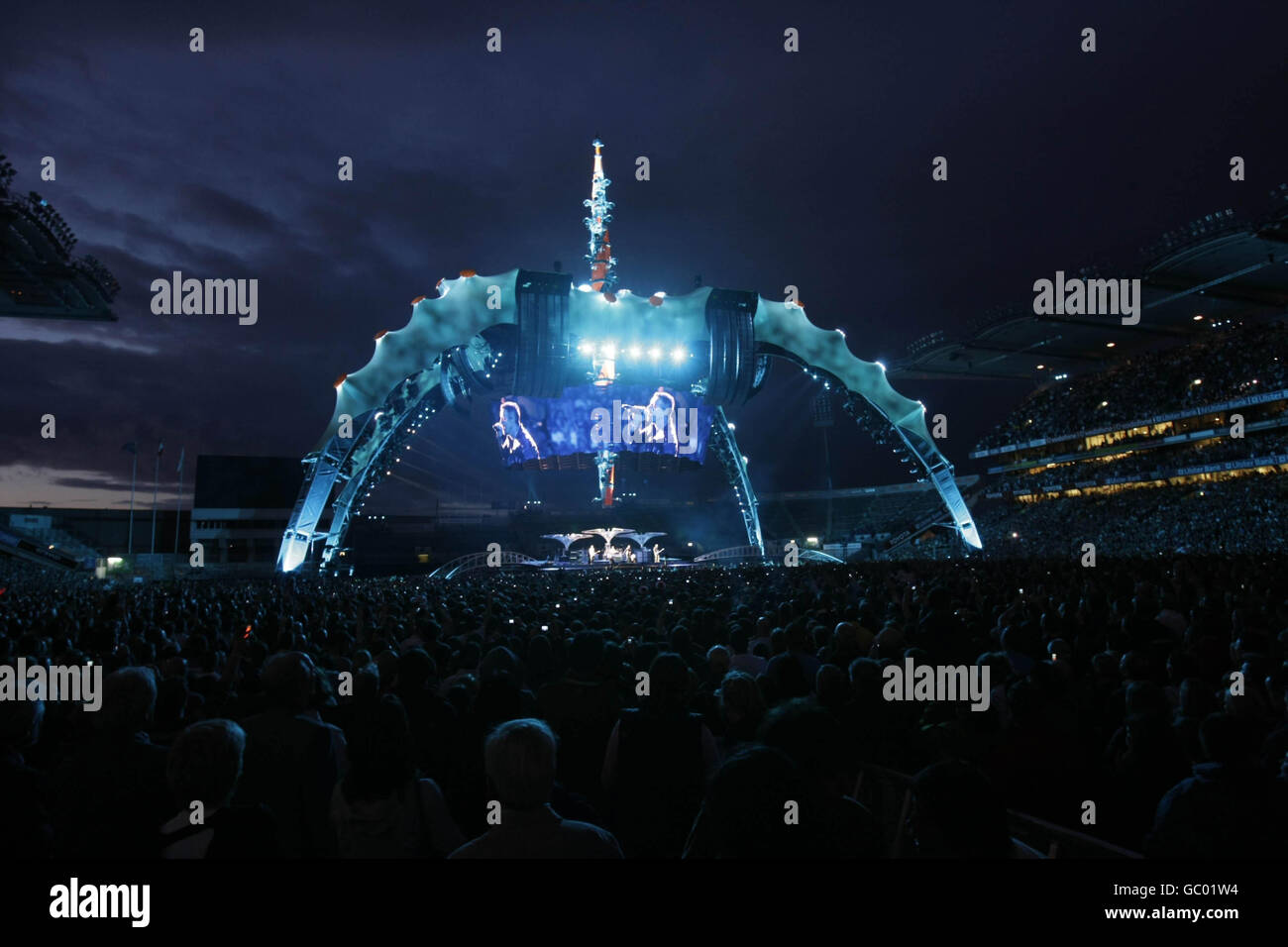 A general view U2's last 360 tour gig at Croke park in Dublin Stock
