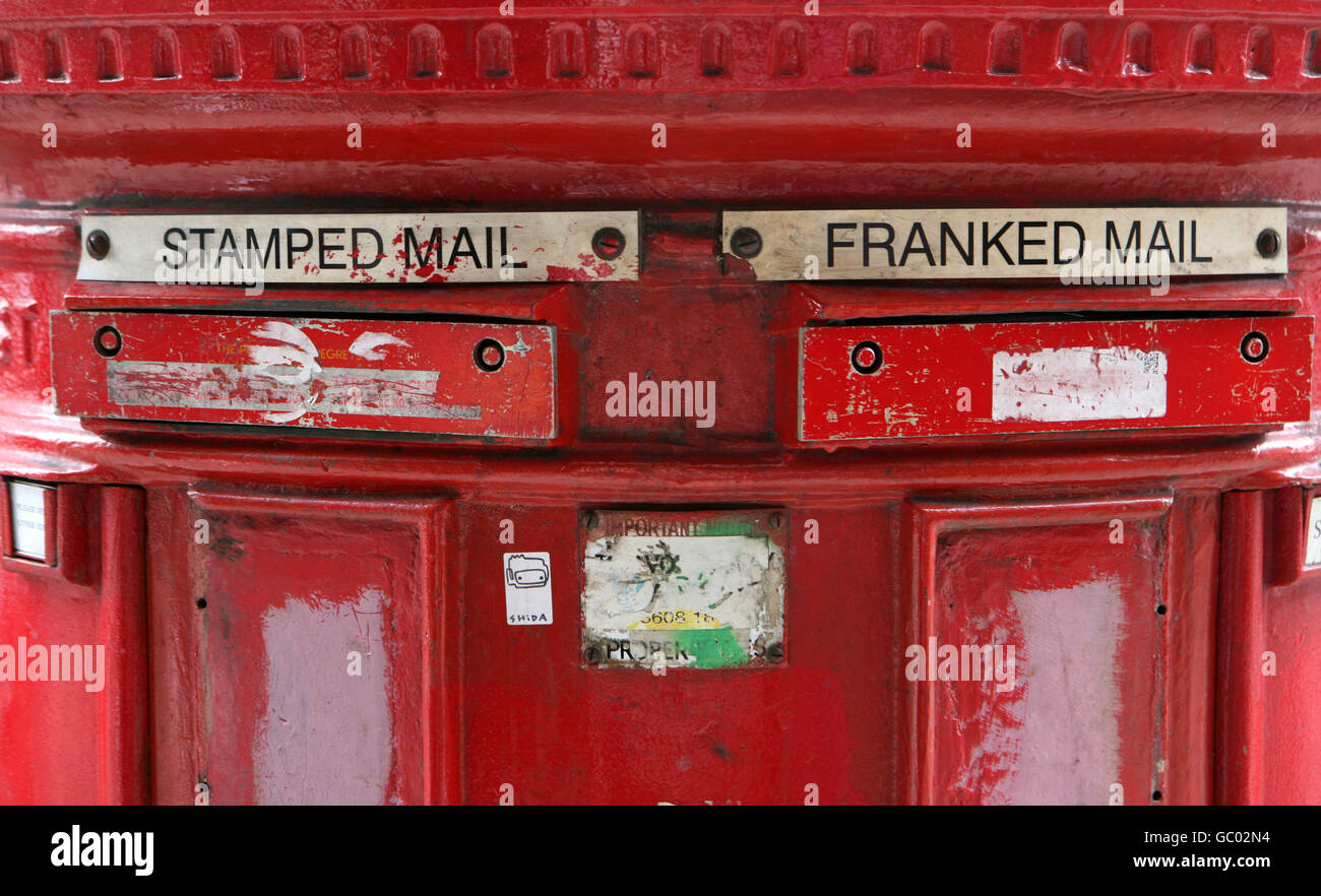 Red post box franked mail hires stock photography and images Alamy