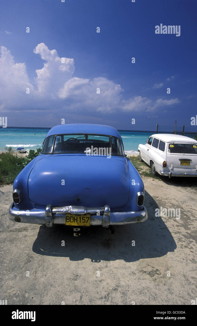 a beach on the coast of Varadero on Cuba in the caribbean sea. Stock Photo