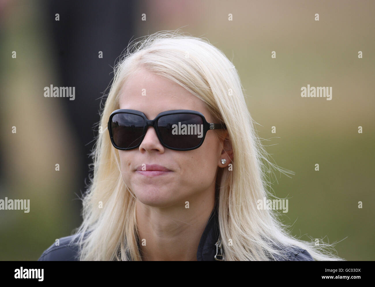 Tiger Woods wife Elin Nordegren during the first round of the Open Championship 2009 at Turnberry Golf Club, Ayrshire. Stock Photo