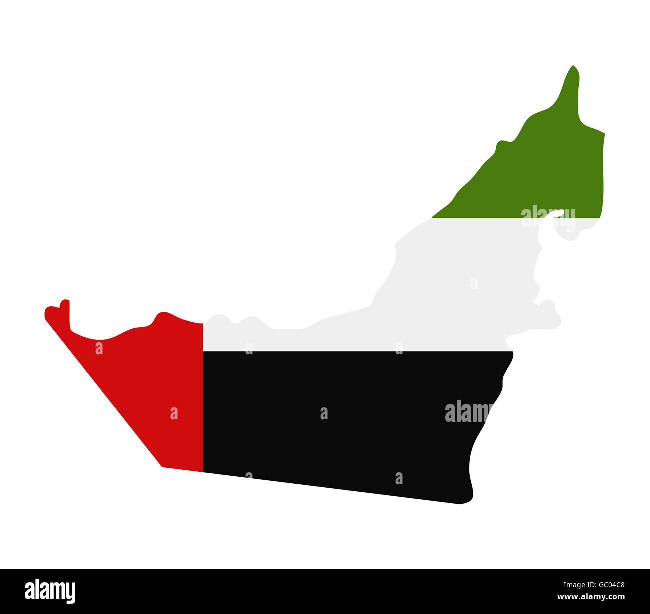 Map of United Arab Emirates with flag Stock Photo - Alamy