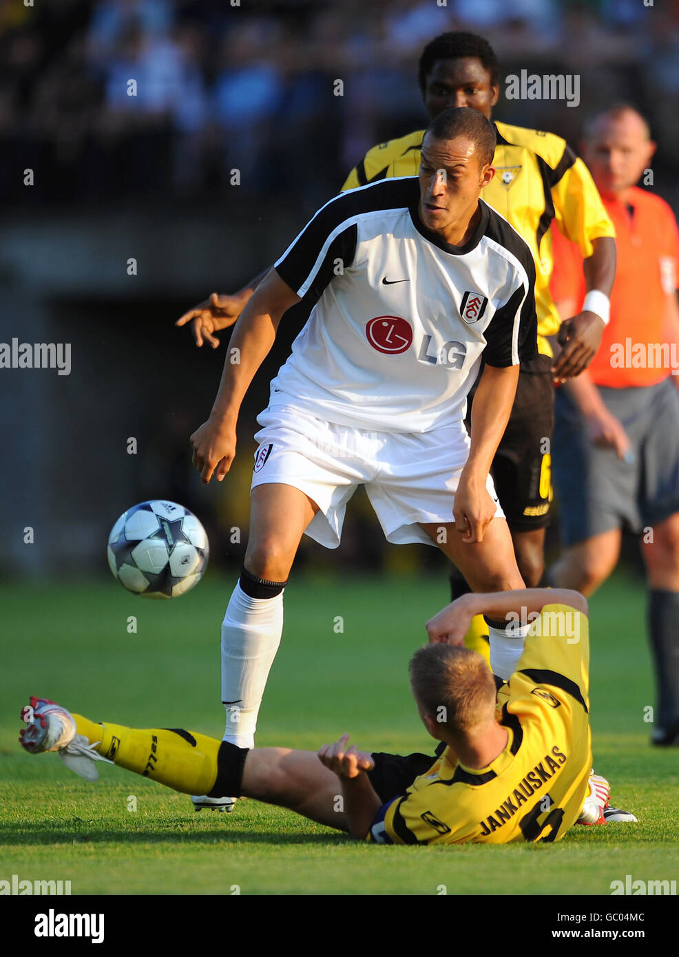 Soccer - UEFA Europa League - Third Qualifying Round - First Leg - Futbolo Klubas Vetra v Fulham - Vetra Stadium Stock Photo
