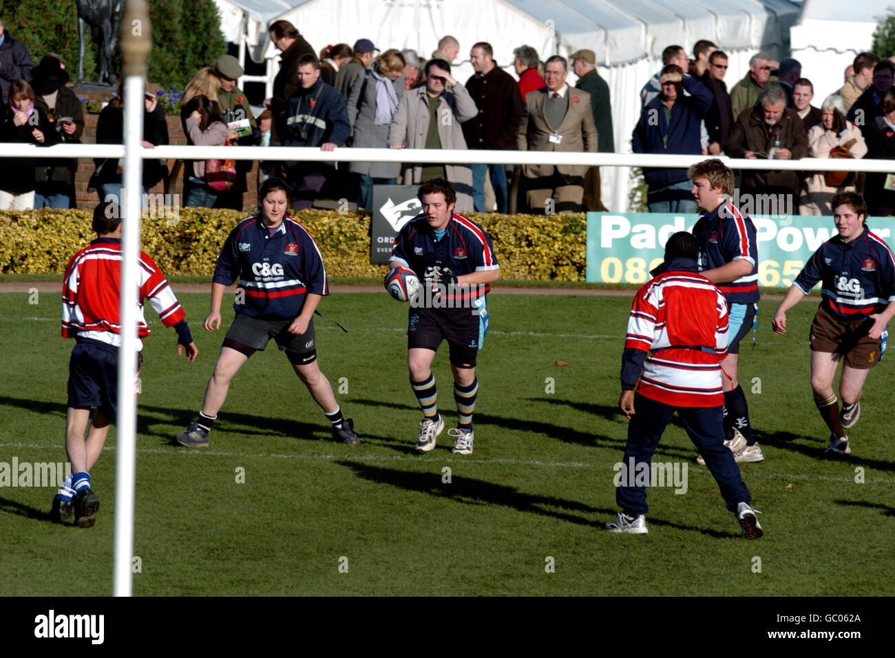 Horse Racing - Cheltenham Races. A mini rugby match is played in ...