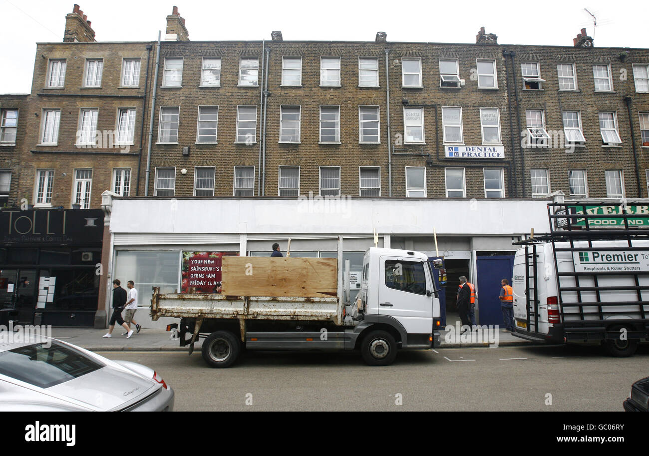 The former Woolworths store, 329-333 Kentish Town Road, Kentish Town, London, NW5 2TJ, which will open as a new Sainsbury's on August 14. Stock Photo