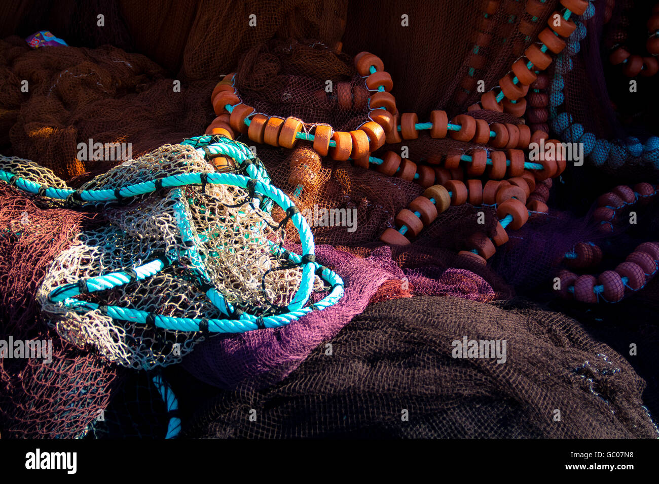 Fishing Nets, Swimming Lane Markers And Rope Stock Photo - Alamy