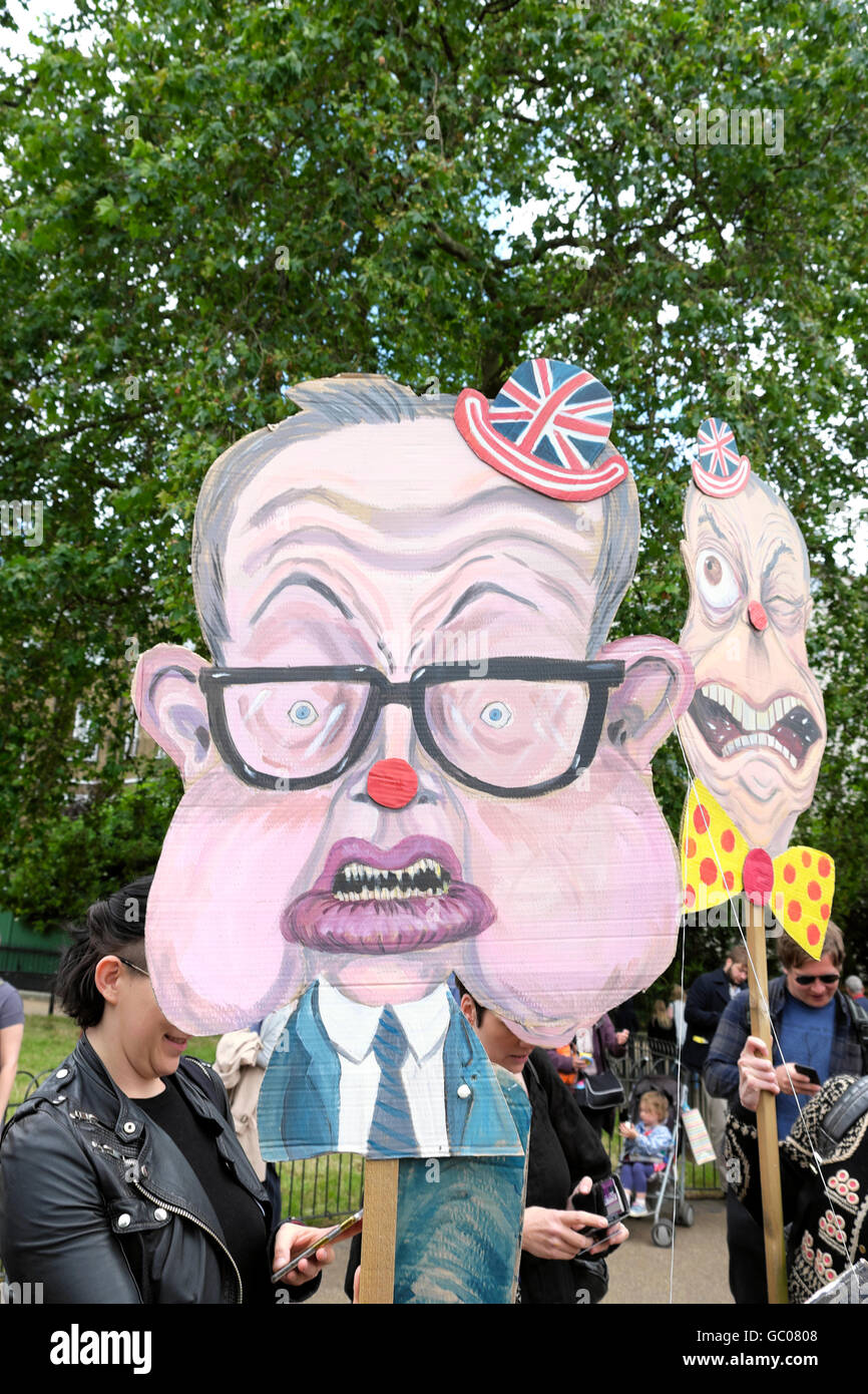 Michael Gove puppet poster at the Anti Brexit 'March for Europe'  in London England UK 23 June 2016  KATHY DEWITT Stock Photo