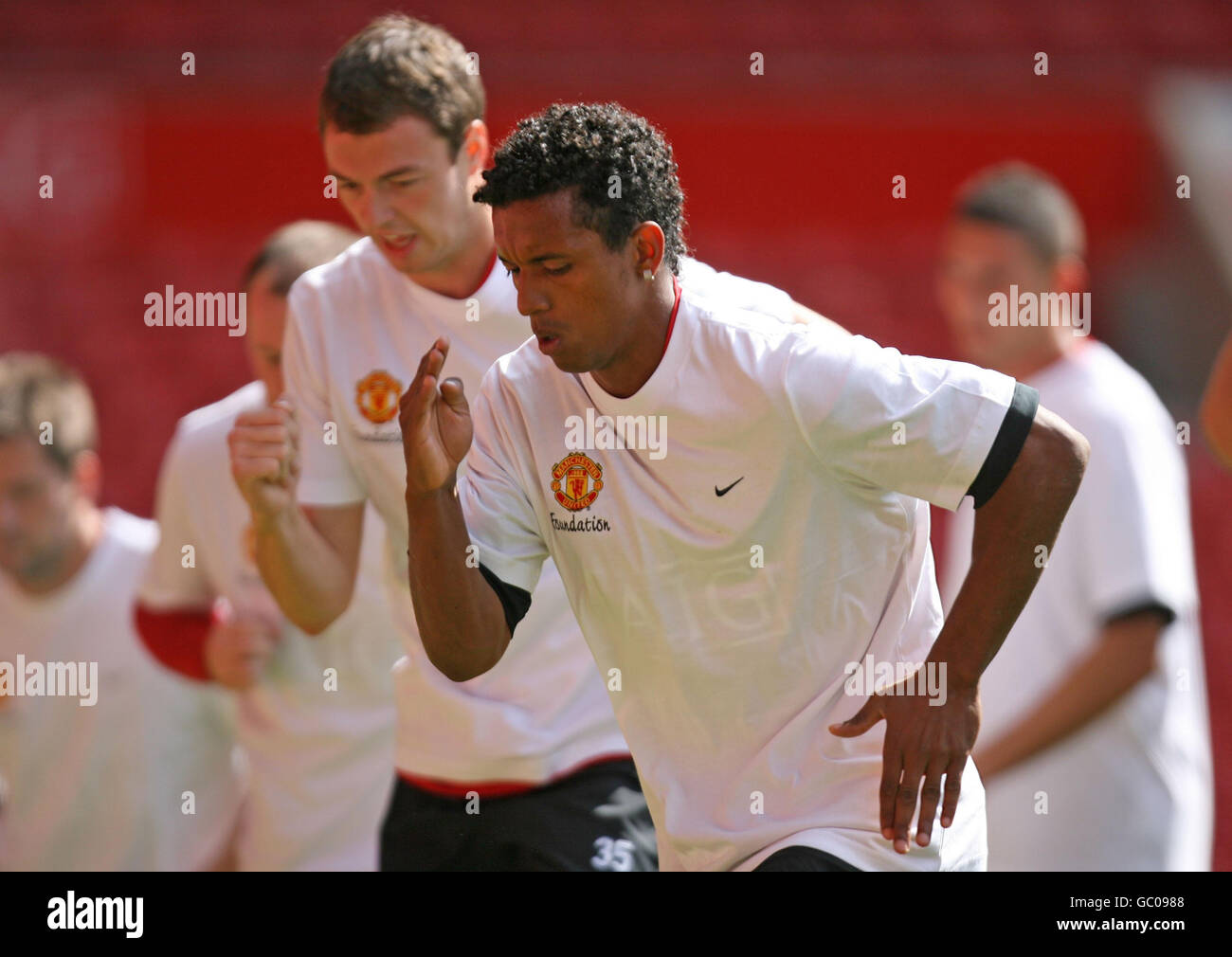 Manchester United's Luis Nani during the training session at Old Trafford, Manchester. Stock Photo