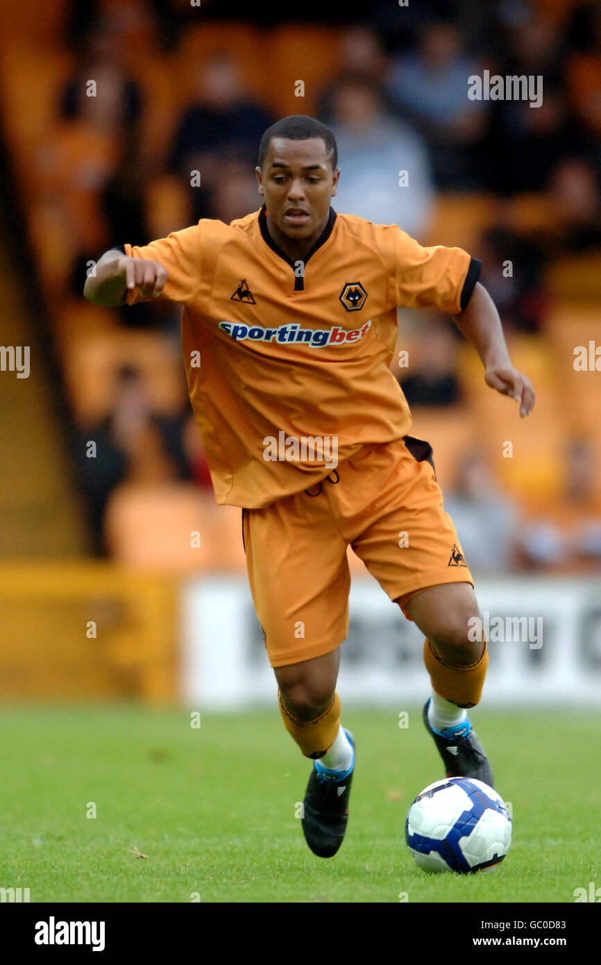 Wolves ashley hemmings during pre friendly at vale park hires stock