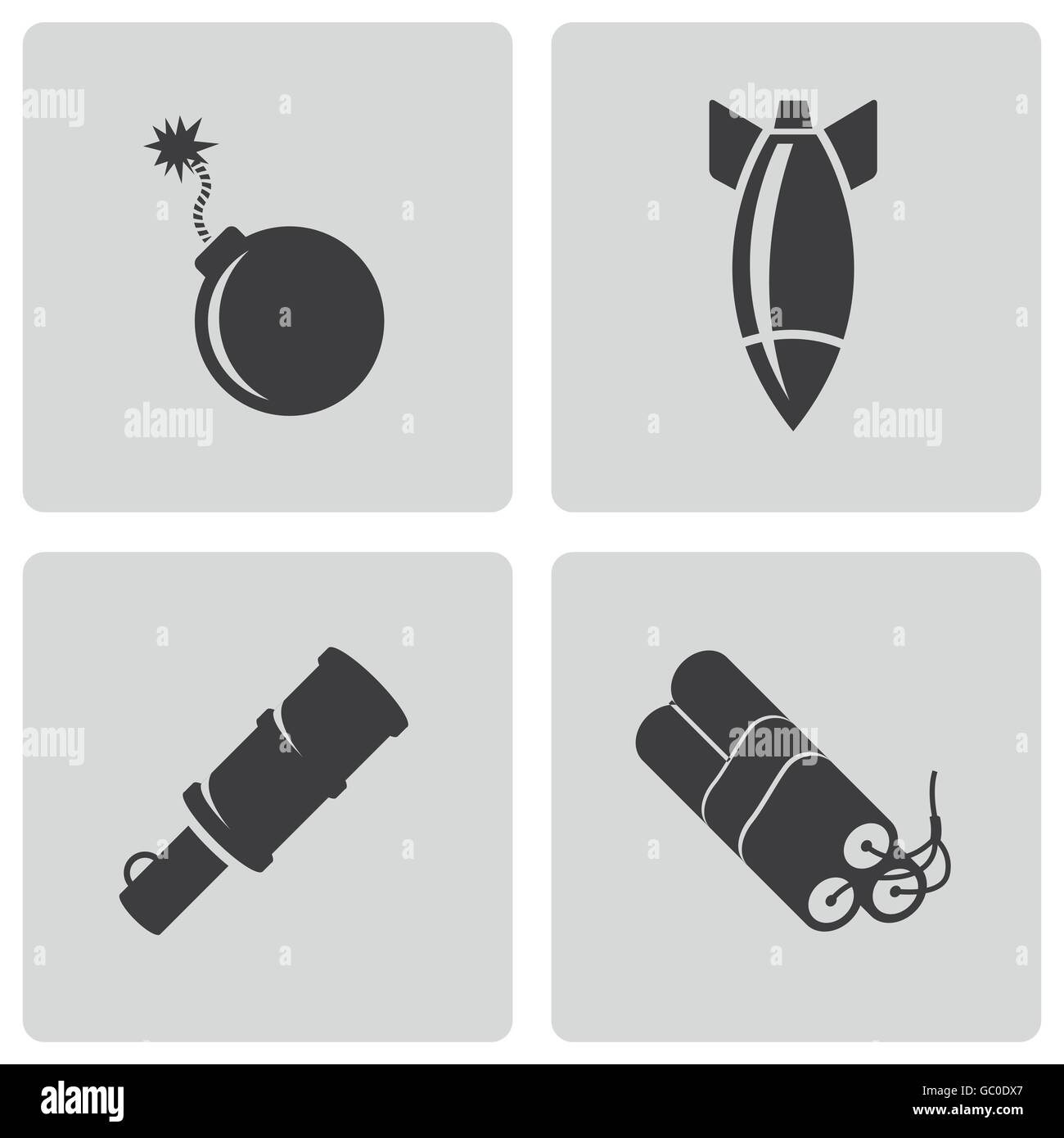 Vector black bomb icons set Stock Vector Image & Art - Alamy