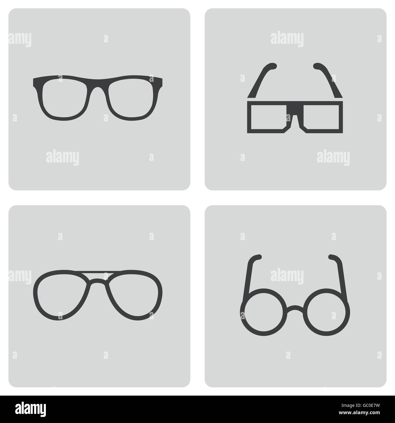 Vector black glasses icons set Stock Vector Image & Art - Alamy