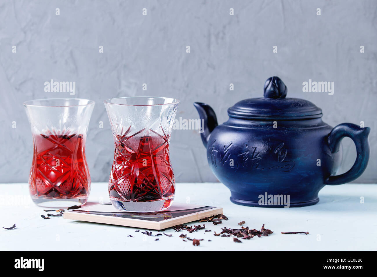 Glasses of hibiscus tea Stock Photo - Alamy