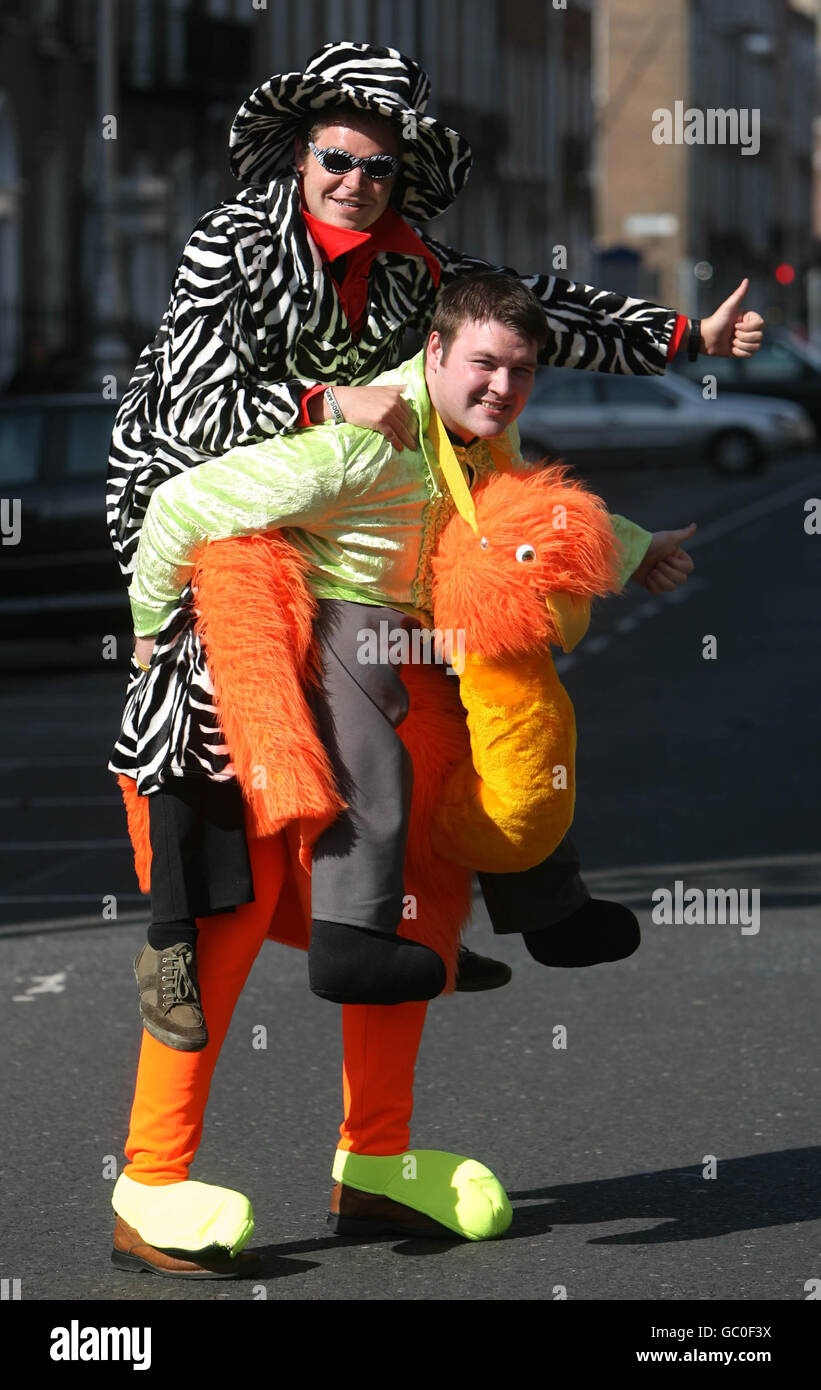 Man on top shoulders fancy dress