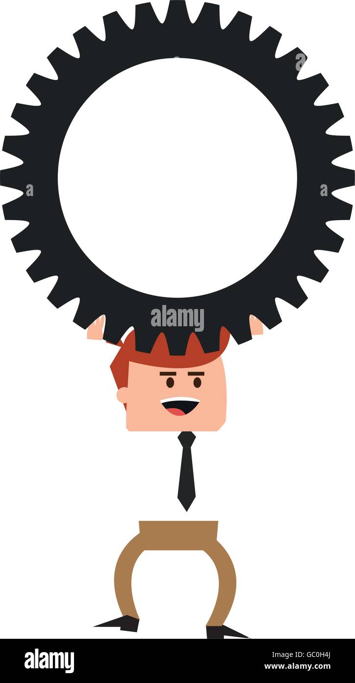 businessman with gear icon Stock Vector Image & Art - Alamy