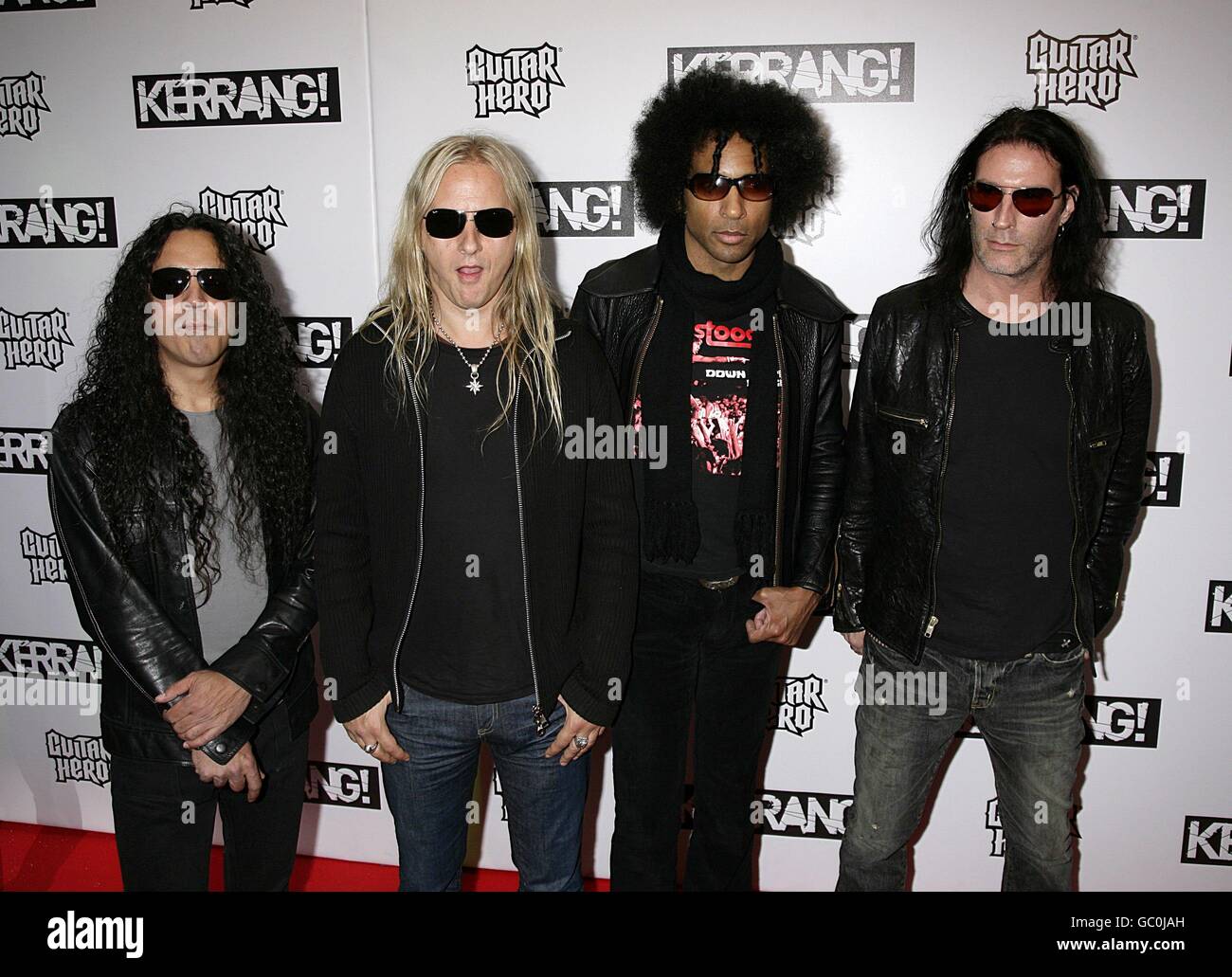 (L-R) Mike Inez, Jerry Cantrell, William DuVall and Sean Kinney of Alice in Chains arriving at the Kerrang! Awards, at the Brewery, London. Stock Photo