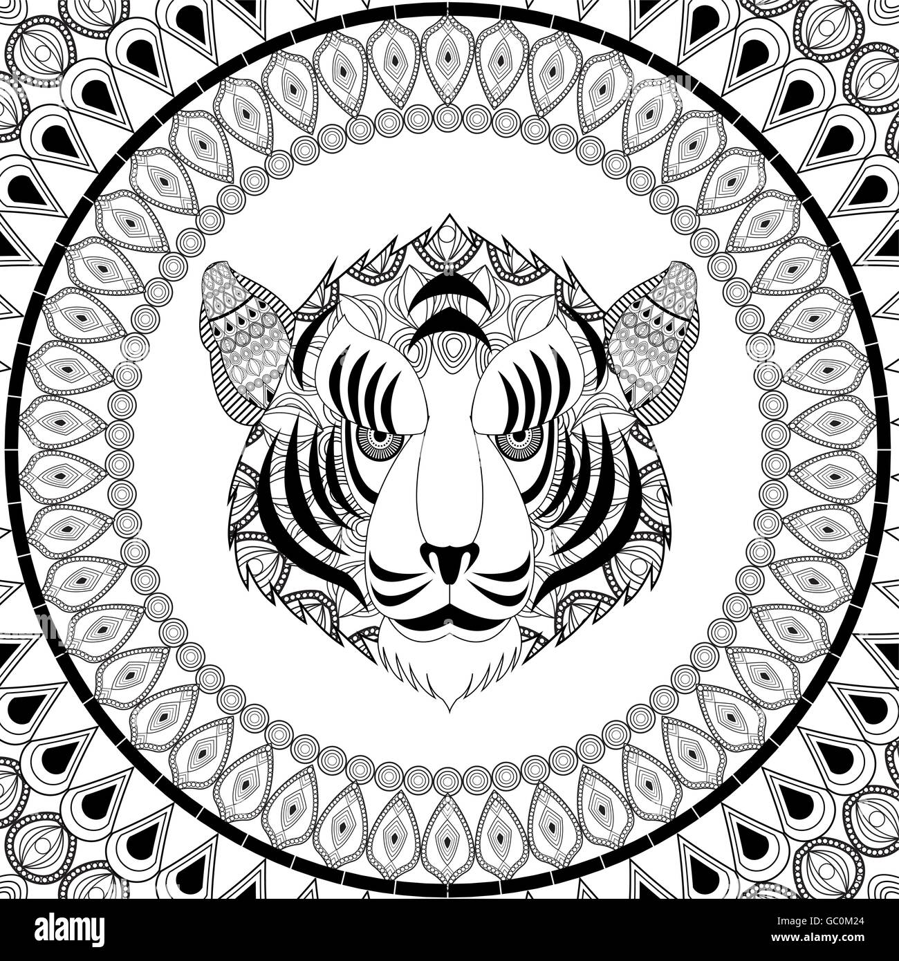 Tiger icon. Animal and Ornamental predator design. Vector graphi Stock ...