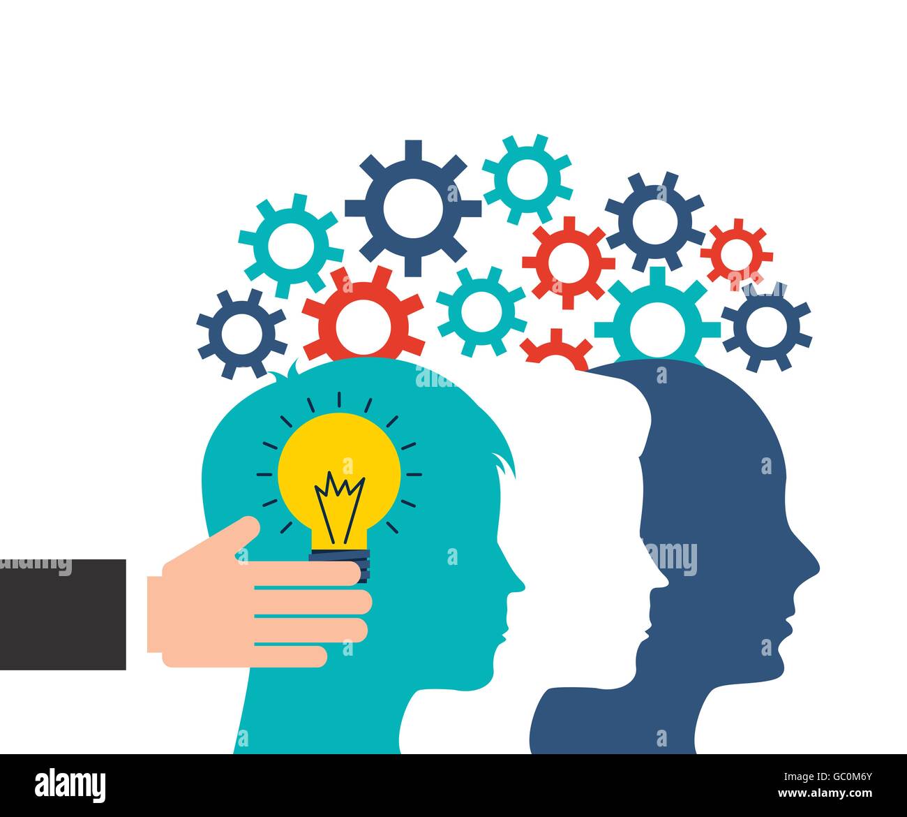 Creativity icon and human head design. Vector graphic Stock Vector ...