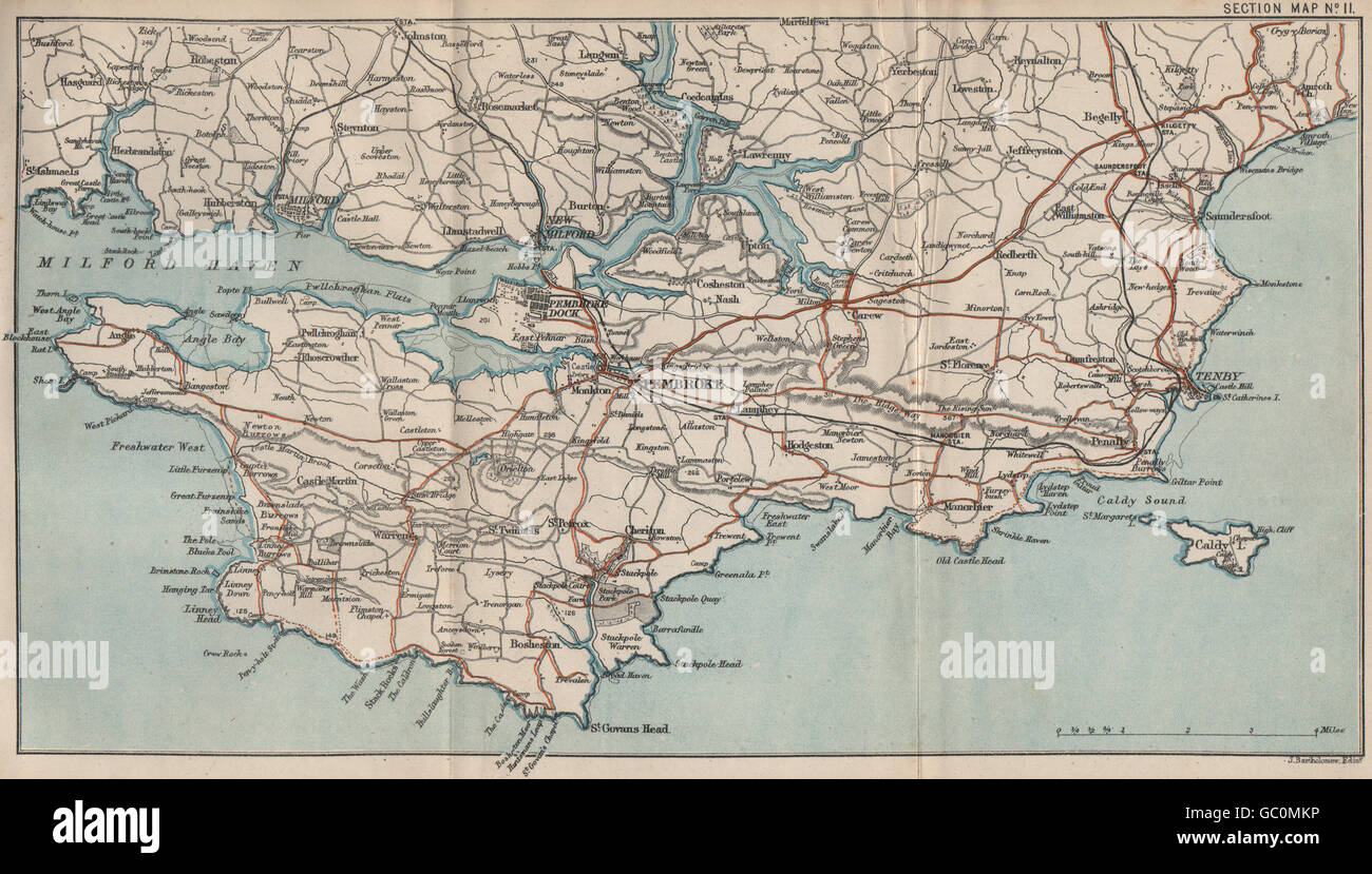 Map Of Tenby And Surrounding Area Tenby Map High Resolution Stock Photography And Images - Alamy