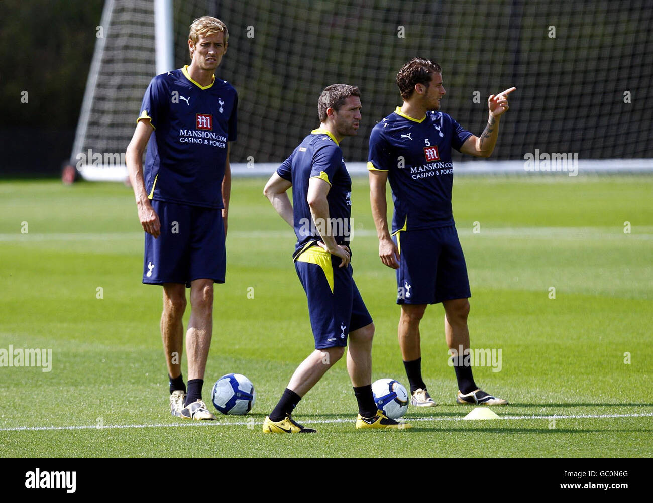 Tottenham's Peter Crouch (left), Robbie Keane and David Bentley (right)  during the Pre Season Friendly preview at Tottenham Lodge, London Stock  Photo - Alamy