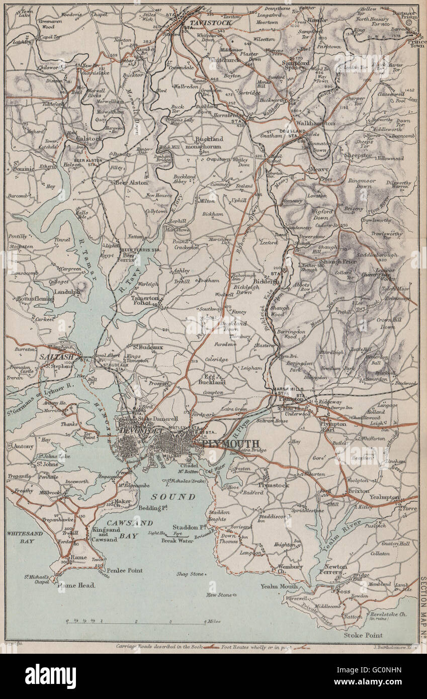 Map Of Tavistock And Surrounding Area Tavistock Map High Resolution Stock Photography And Images - Alamy