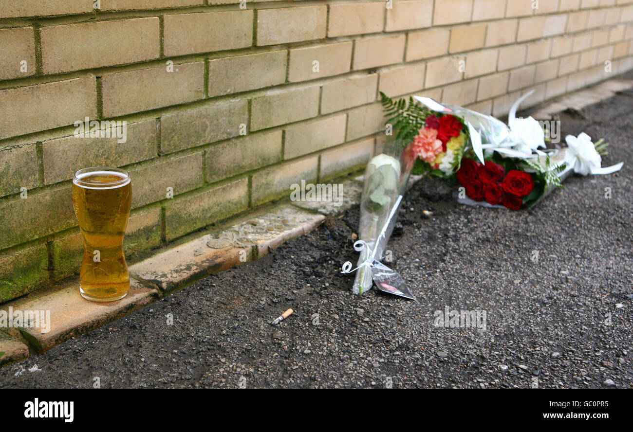 Beer garden stab death Stock Photo Alamy