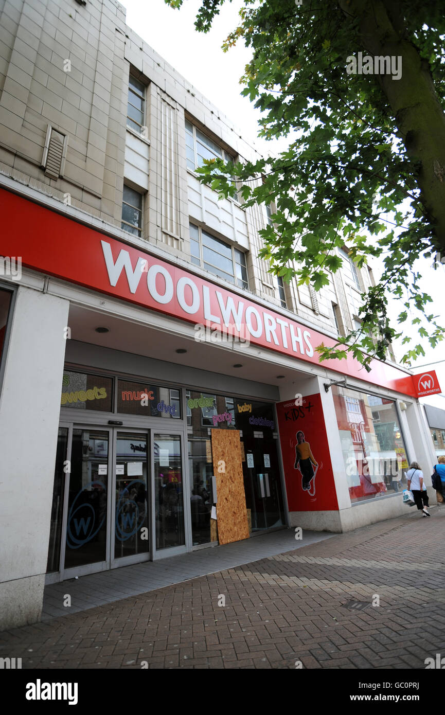 General view Woolworths store at 42-46 Abington Street, Northampton. Northamptonshire. NN1 2AZ Stock Photo